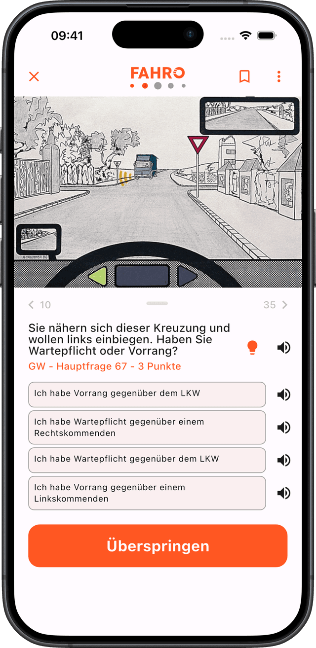Vorlese-Funktion bei jeder Frage und Antwort