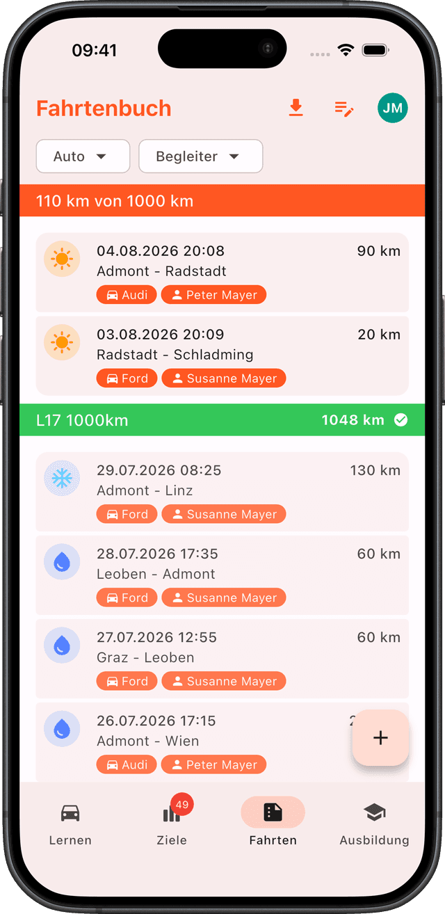Fahrtenbuch in Fahro